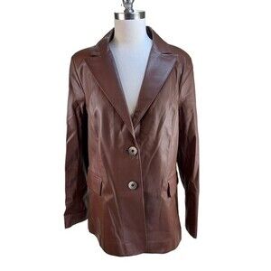 NWT Zeynep Arcay Seventies Brown Blazer Lamb Leather Jacket 10